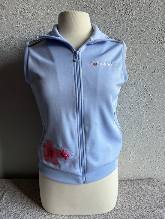 adidas Jackets & Blazers - Vintage adidas I Love Honolulu
Sleeveless Track Vest Blue
Hawaiian Floral M